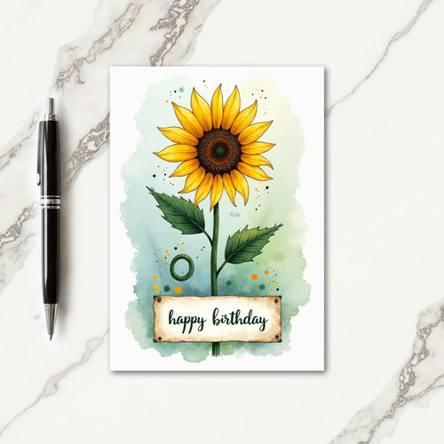 Serene Flower Watercolor Card