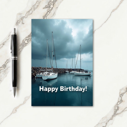 Serene Harbor Sailing Birthday Card