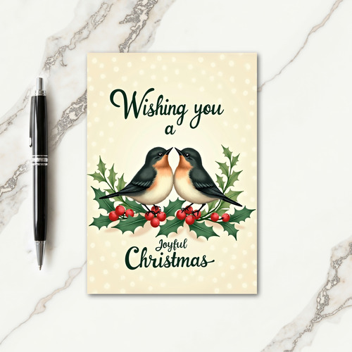 Serene Holly Birds Card