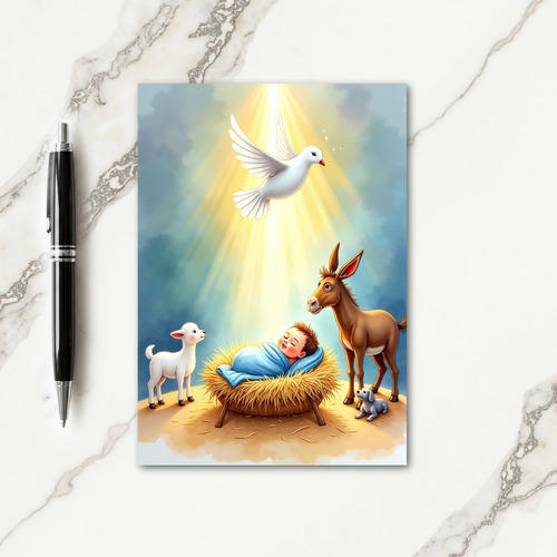 Serene Infant Christmas Card