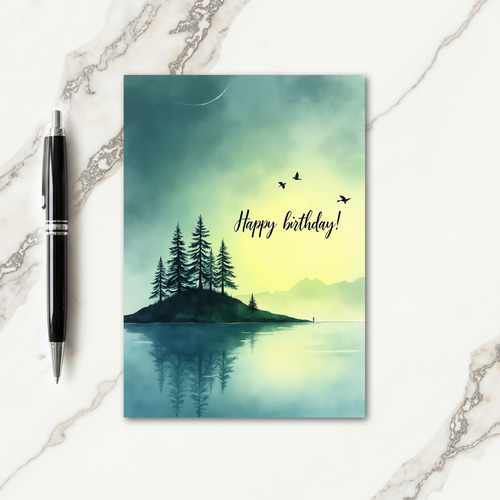 Serene Island Birthday Card