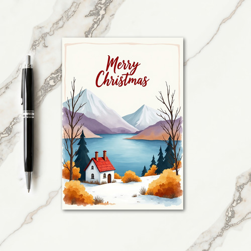 Serene Lake Christmas Card