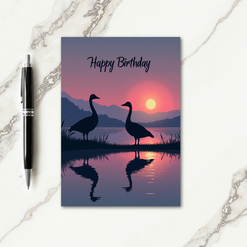 Serene Lakeside Birthday Card