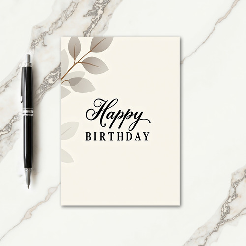 Serene Leafy Birthday Card