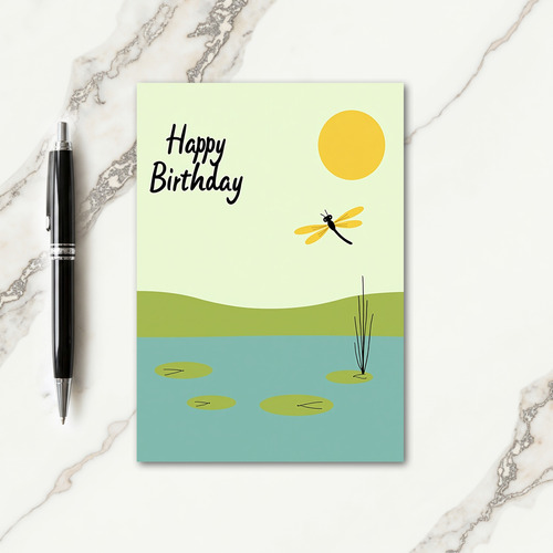 Serene Lily Pad Birthday Card