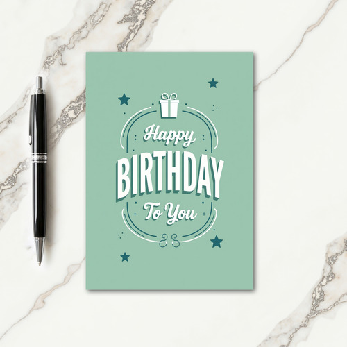 Serene Mint Teal Birthday Card