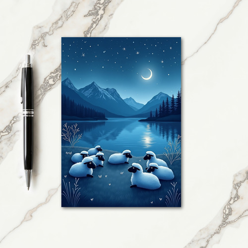 Serene Moonlit Christmas Card