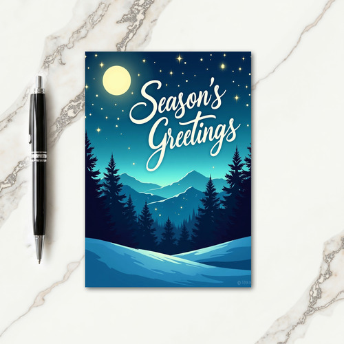 Serene Mountain Christmas Card