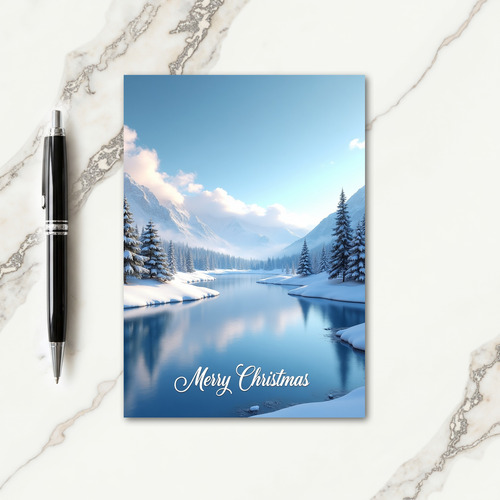 Serene Mountain Winter Card