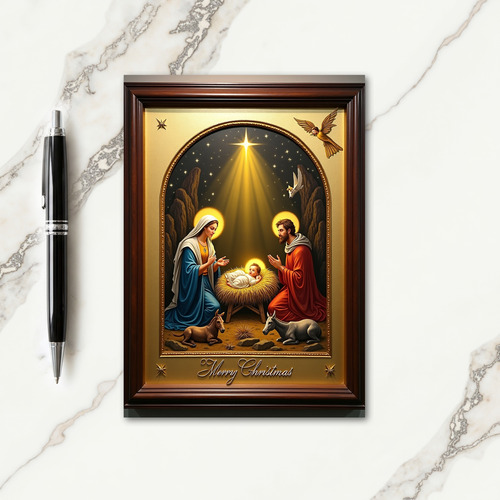 Serene Nativity Scene Card thumbnail