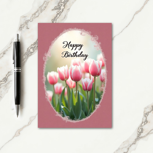 Serene Oval Birthday Card