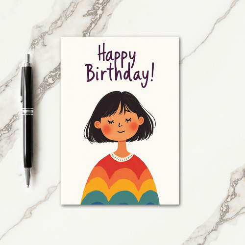 Serene Portrait Birthday Card