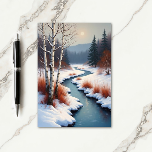 Serene River Winter Card
