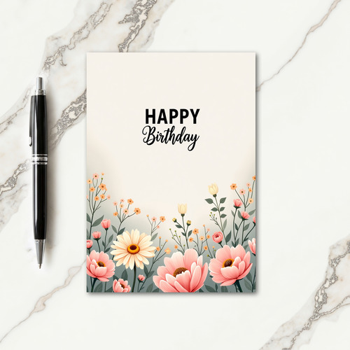 Serene Script Birthday Card
