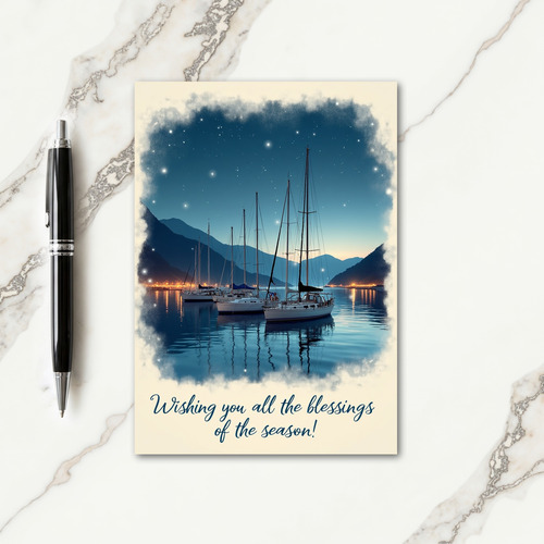 Serene Seascape Christmas Card