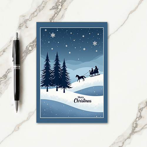 Serene Sleigh Ride Christmas Card