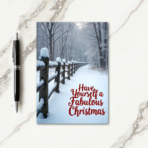 Serene Snow Path Christmas Card thumbnail