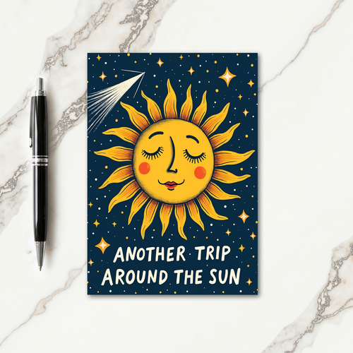 Serene Starry Birthday Card
