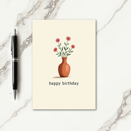 Serene Still Life Birthday Card