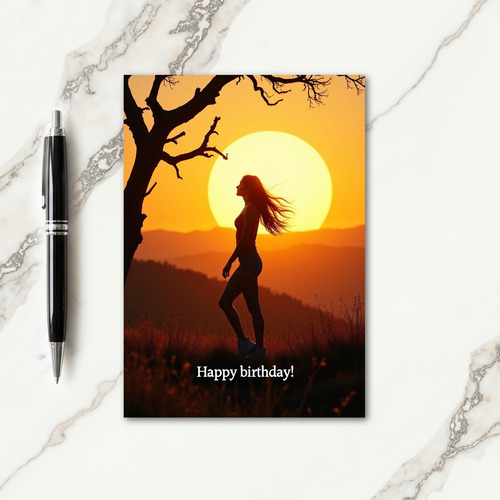 Serene Sunset Birthday Card