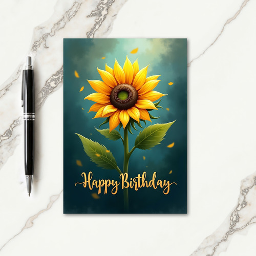 Serene Teal Birthday Card