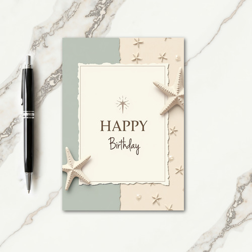 Serene Torn Edge Birthday Card