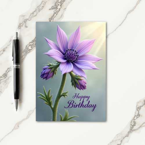 Serene Violet Petals Card