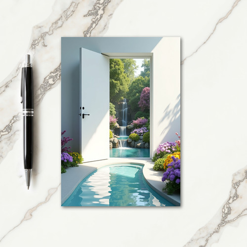 Serene Waterfall Birthday Card