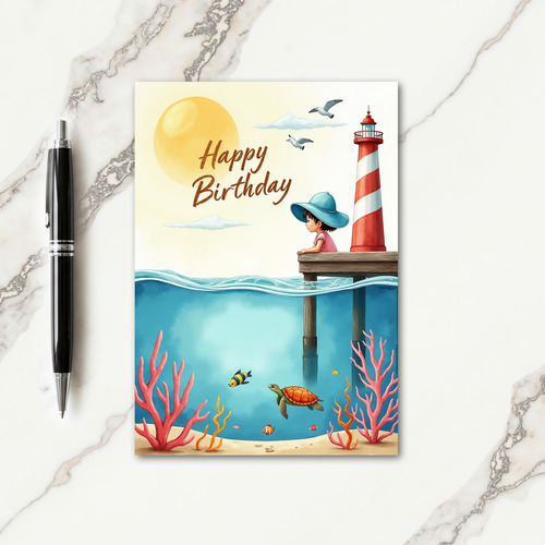 Serene Waterline Birthday Card