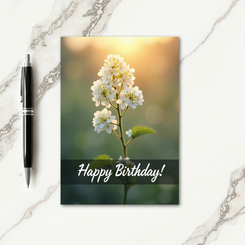 Serene White Blossom Card