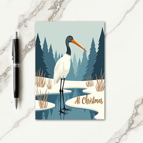 Serene Winter Bird Card