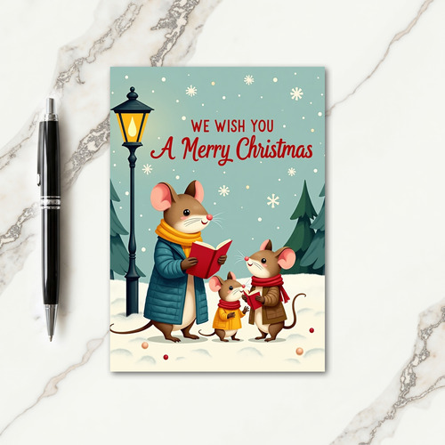 Serene Winter Critters Christmas Card