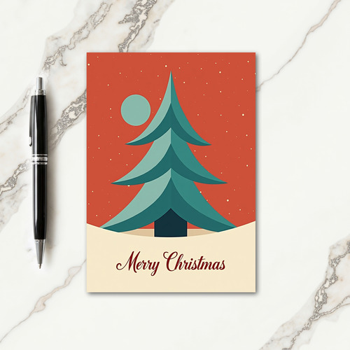 Serene Winter Evergreen Card