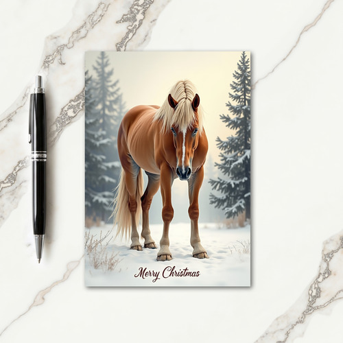 Serene Winter Horse Card