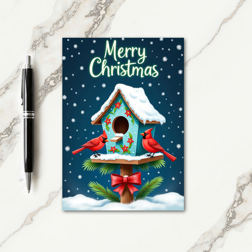Serene Winter House Card