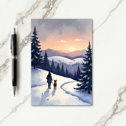 Serene Winter Journey Card