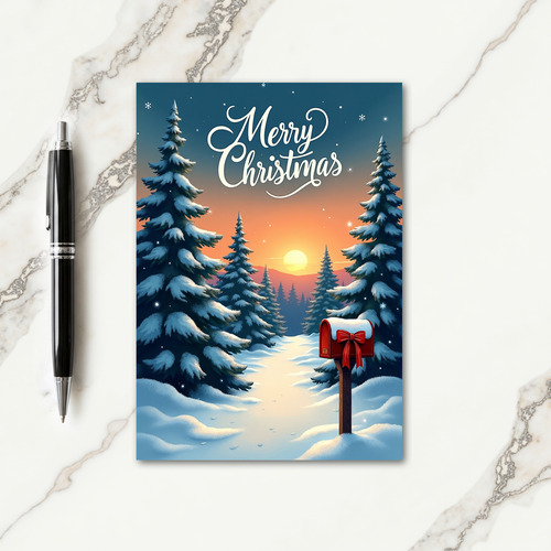 Serene Winter Light Christmas Card