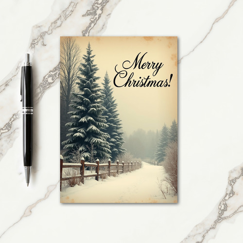 Serene Winter Path Christmas Card thumbnail