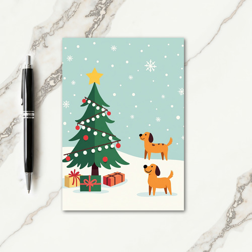 Serene Winter Tree Christmas Card thumbnail
