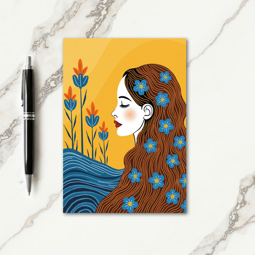 Serene Woman Mothers Day Art Card