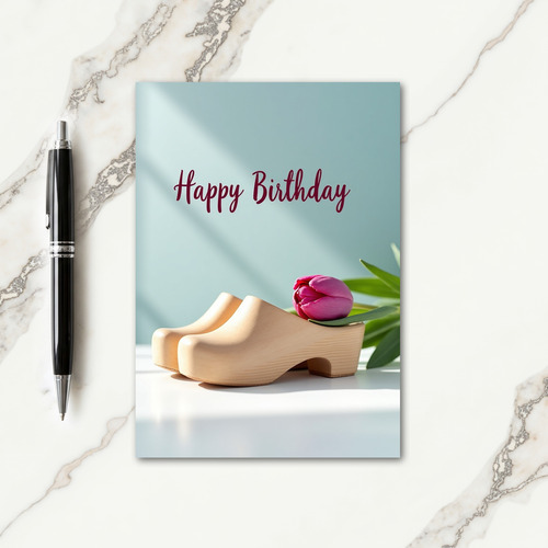 Serene Wood Flower Birthday Card