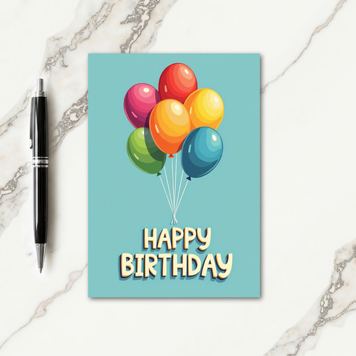 Seven Balloon Birthday Card