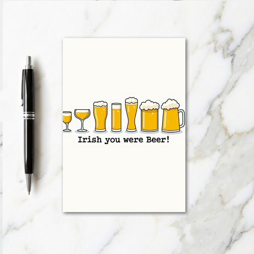 Seven Beer Glasses Fun Card