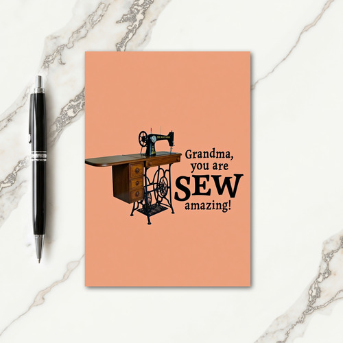 Sew Amazing Grandma Peach Card