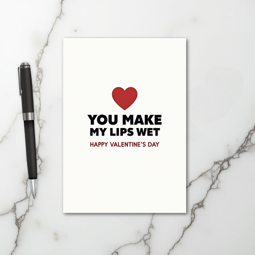 Sexy Valentine Wet Lips Card