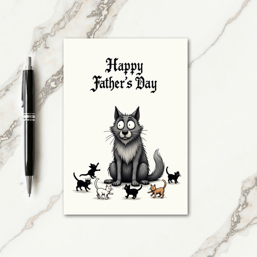Shaggy Cat Fathers Day Card