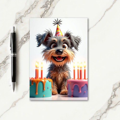 Shaggy Dog Cake Birthday Card