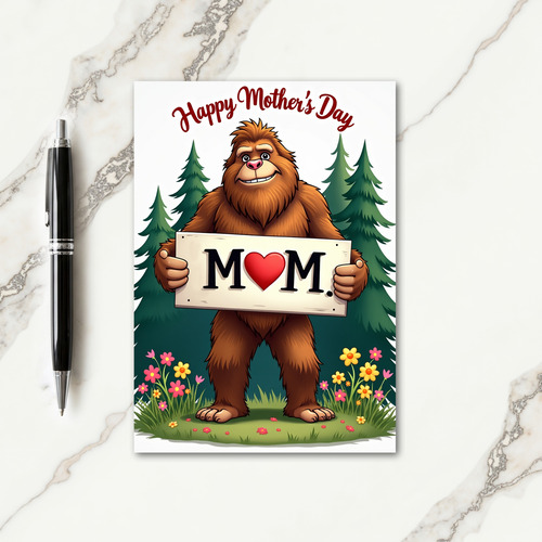 Shaggy Mom Heart Illustration Card