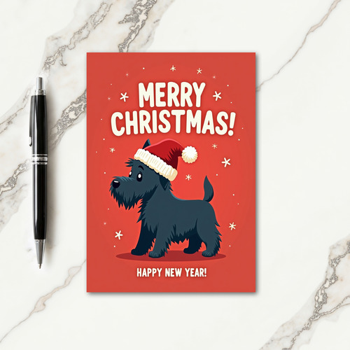 Shaggy Pup Christmas Card