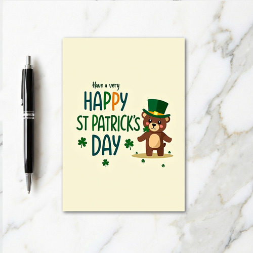 Shamrock Bear Happy Day Card